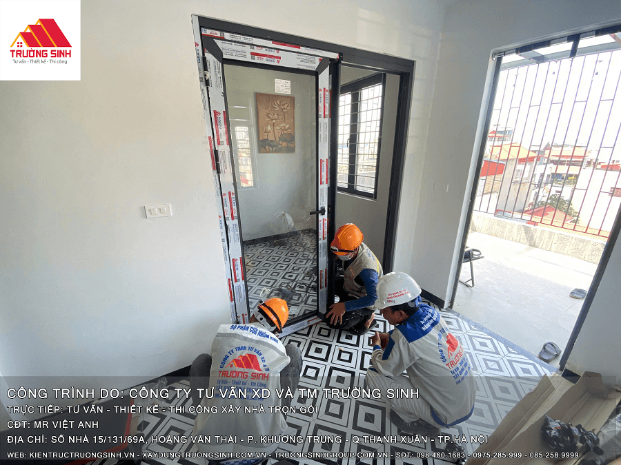Thi công lắp đặt cửa nhôm kính tại Hoàng Văn Thái